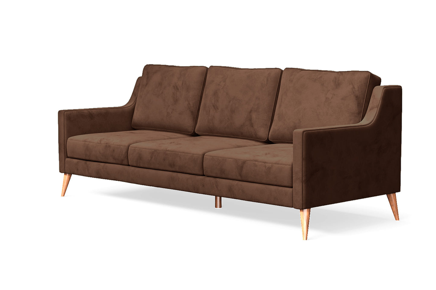 Aquila 3 Seater Sofa Coffee Brown Velvet