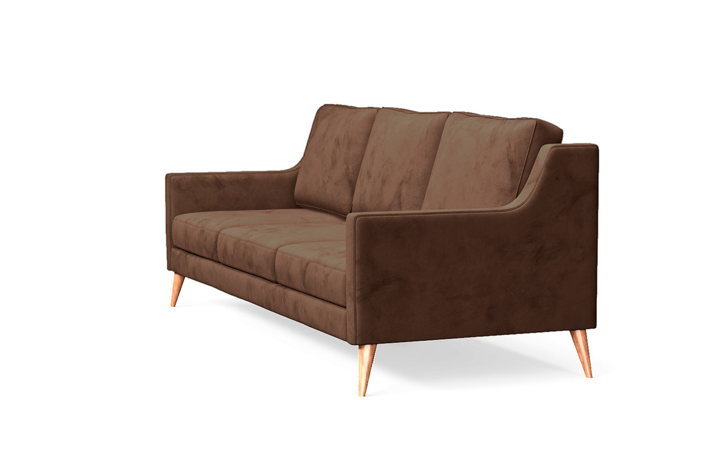 Aquila 3 Seater Sofa Coffee Brown Velvet