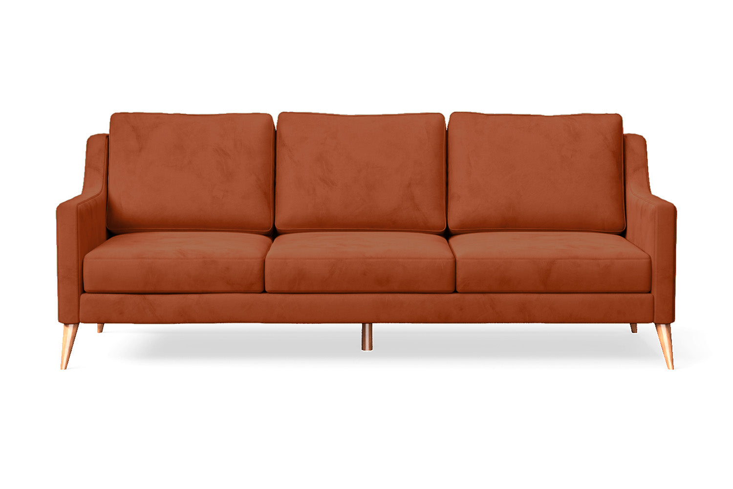 Aquila 3 Seater Sofa Orange Velvet