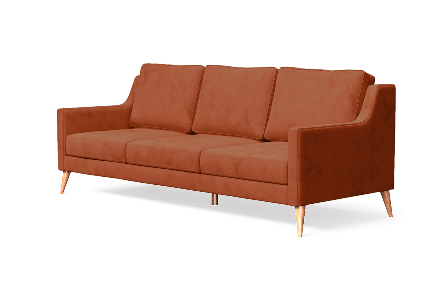 Aquila 3 Seater Sofa Orange Velvet