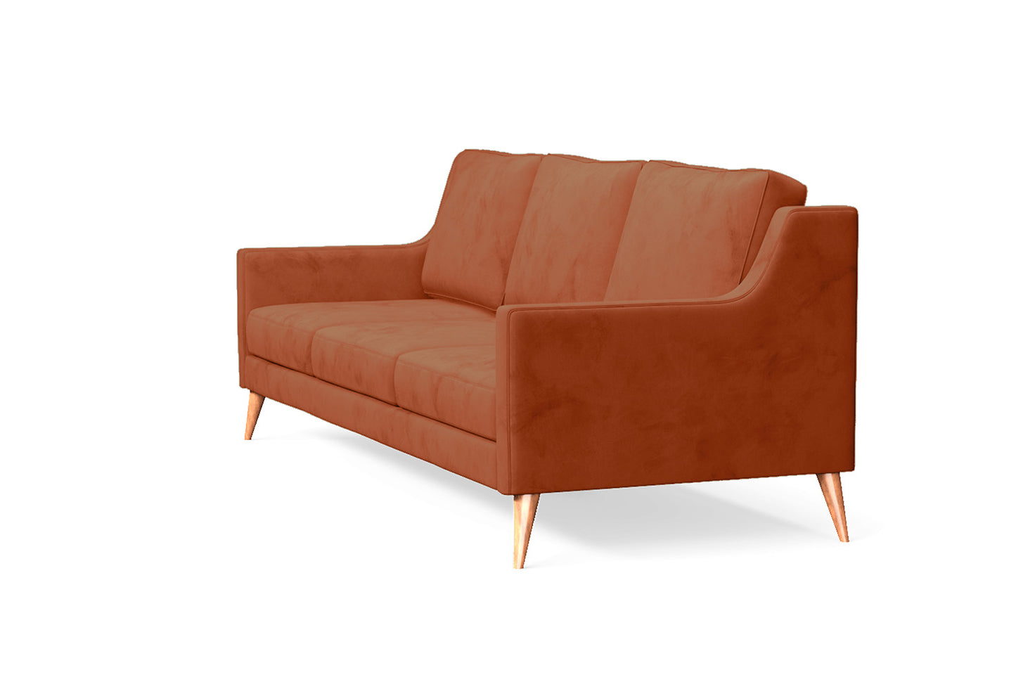 Aquila 3 Seater Sofa Orange Velvet