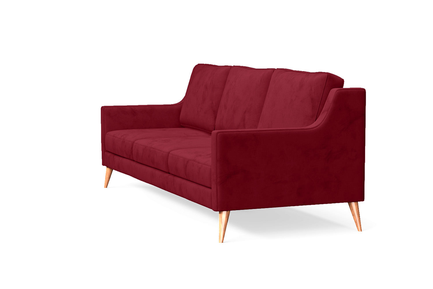 Aquila 3 Seater Sofa Red Velvet