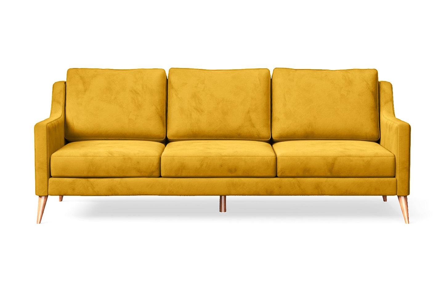 Aquila 3 Seater Sofa Yellow Velvet