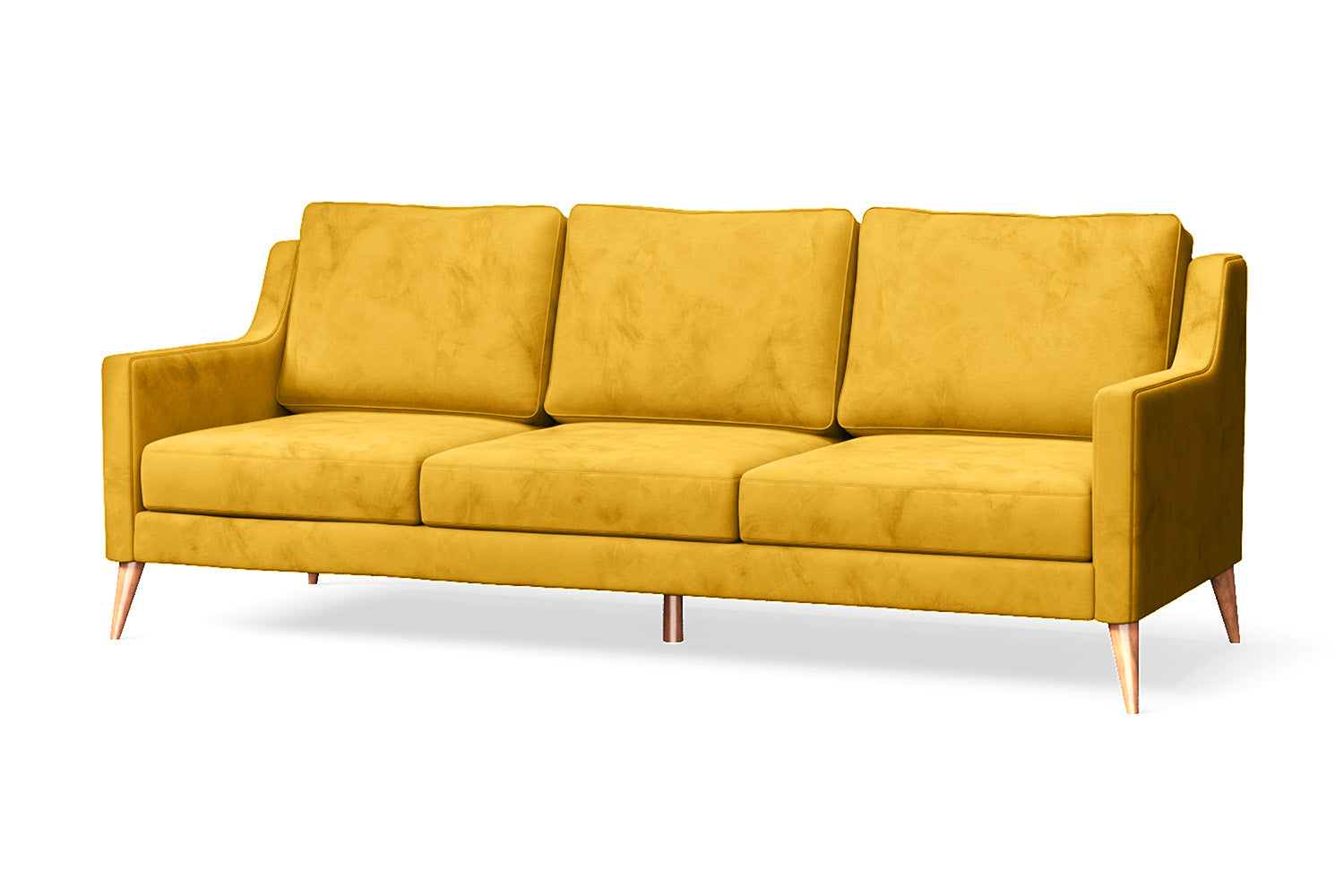 Aquila 3 Seater Sofa Yellow Velvet