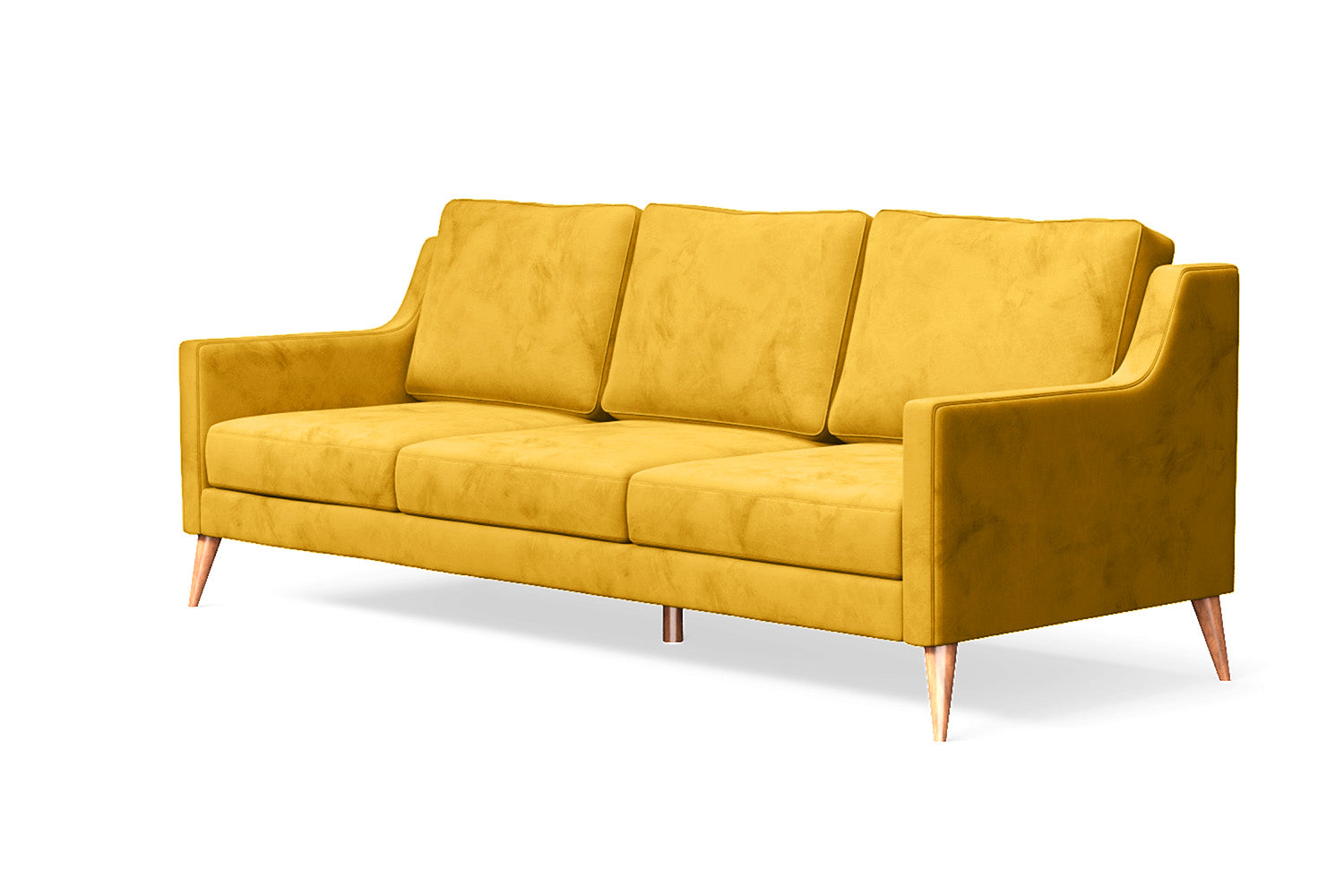 Aquila 3 Seater Sofa Yellow Velvet