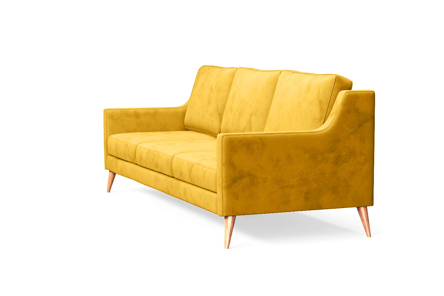 Aquila 3 Seater Sofa Yellow Velvet