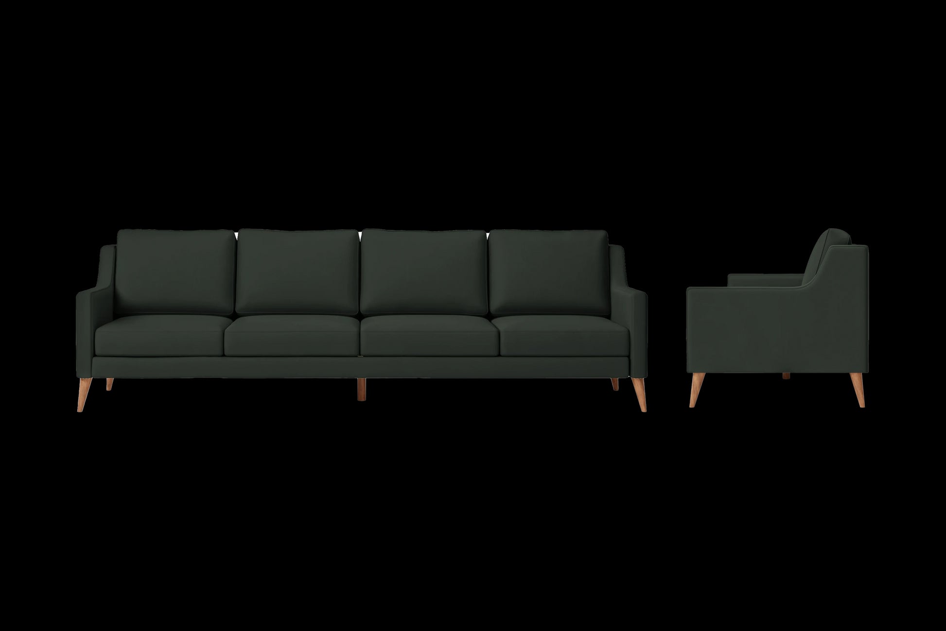 Aquila 4 Seater Sofa Green Leather