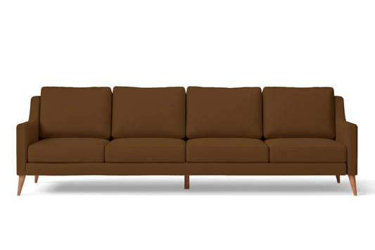 Aquila 4 Seater Sofa Walnut Brown Leather