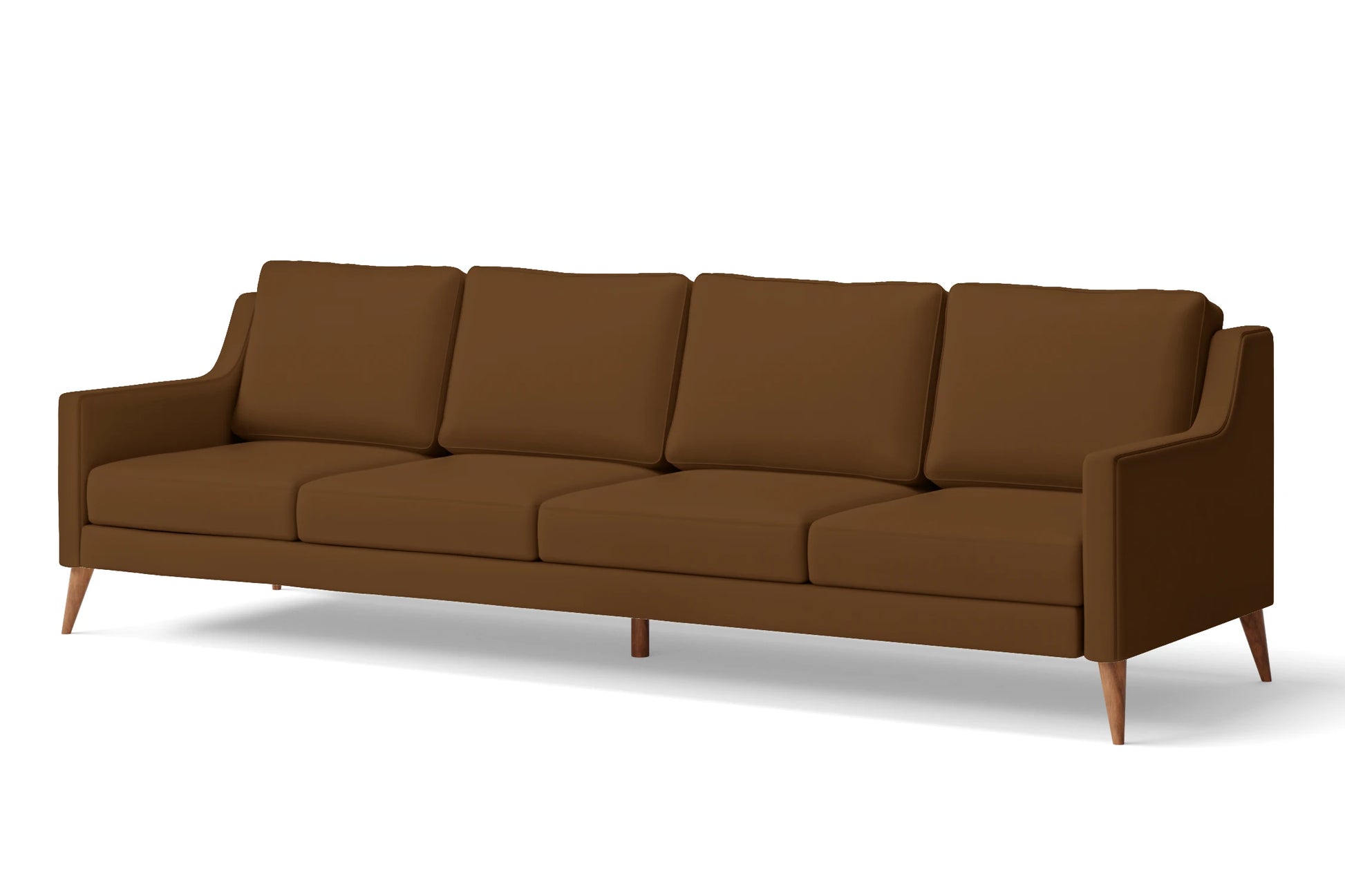 Aquila 4 Seater Sofa Walnut Brown Leather