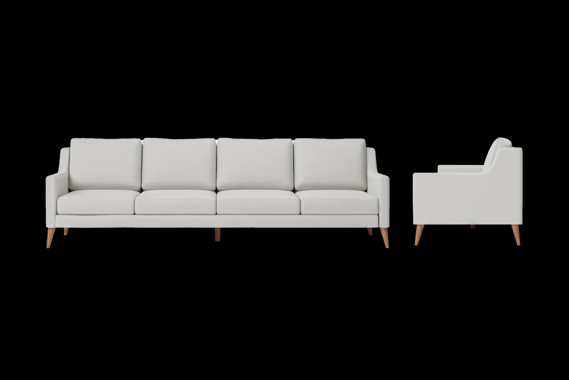 Aquila 4 Seater Sofa White Leather