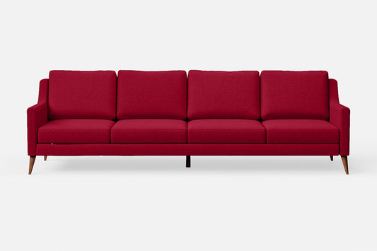 Aquila 4 Seater Sofa Red Linen Fabric