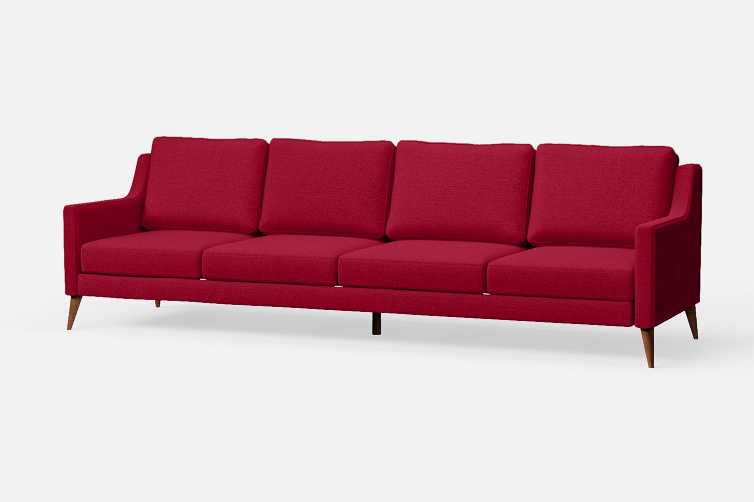 Aquila 4 Seater Sofa Red Linen Fabric