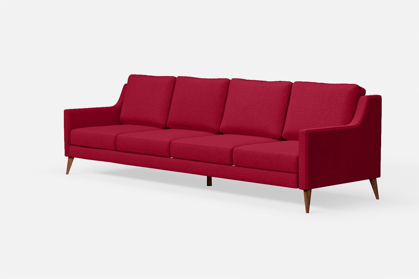 Aquila 4 Seater Sofa Red Linen Fabric