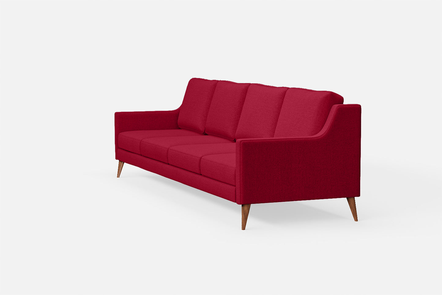 Aquila 4 Seater Sofa Red Linen Fabric