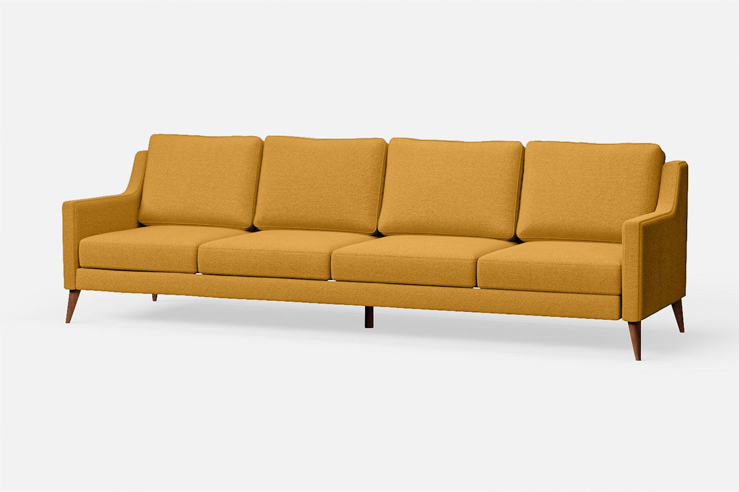 Aquila 4 Seater Sofa Yellow Linen Fabric