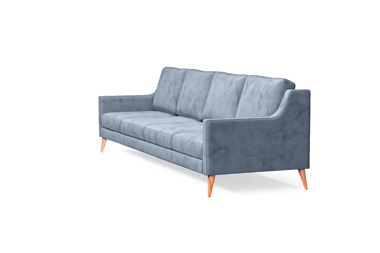 Aquila 4 Seater Sofa Baby Blue Velvet