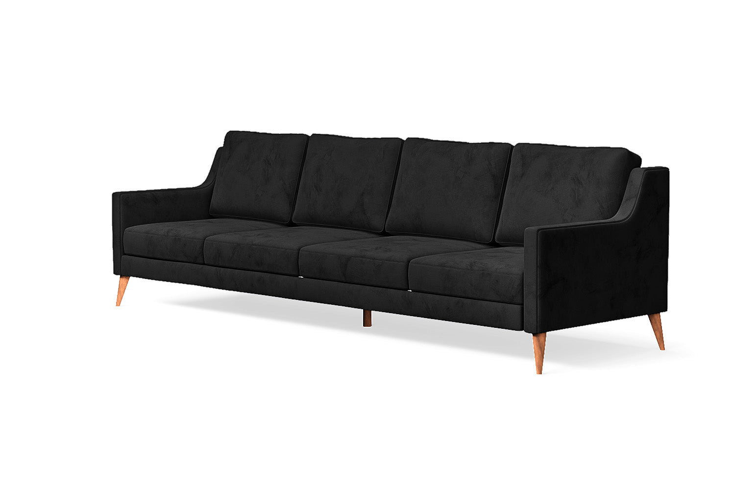 Aquila 4 Seater Sofa Black Velvet