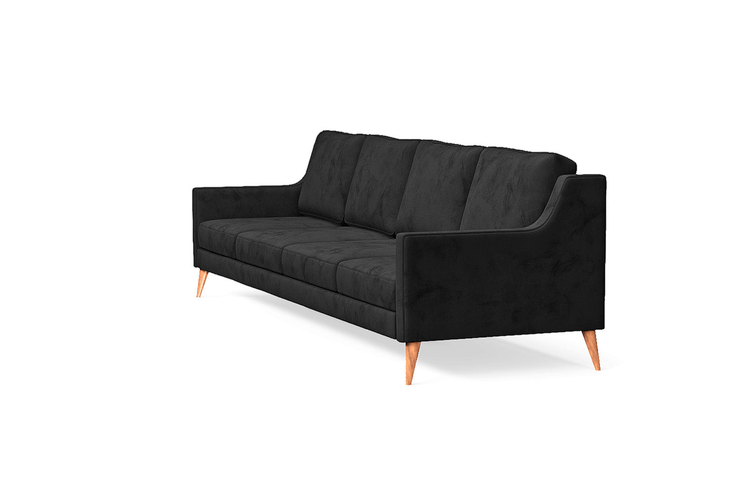 Aquila 4 Seater Sofa Black Velvet