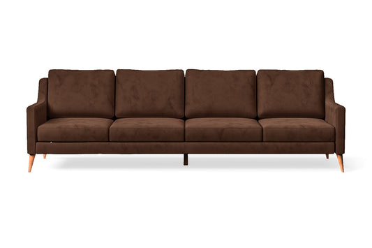 Aquila 4 Seater Sofa Coffee Brown Velvet