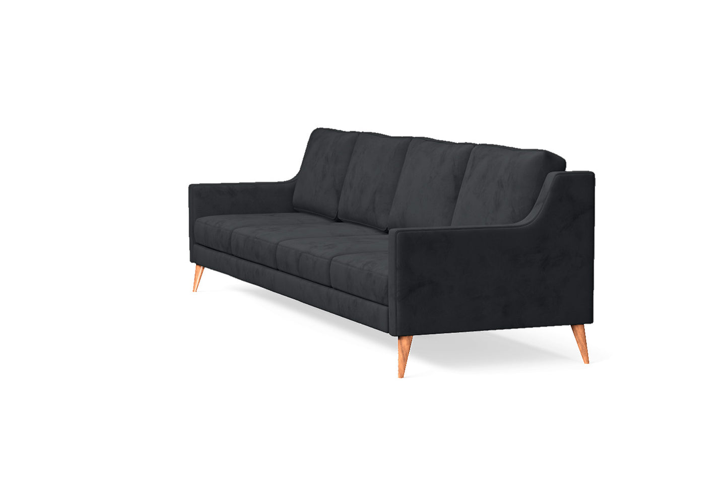 Aquila 4 Seater Sofa Dark Grey Velvet