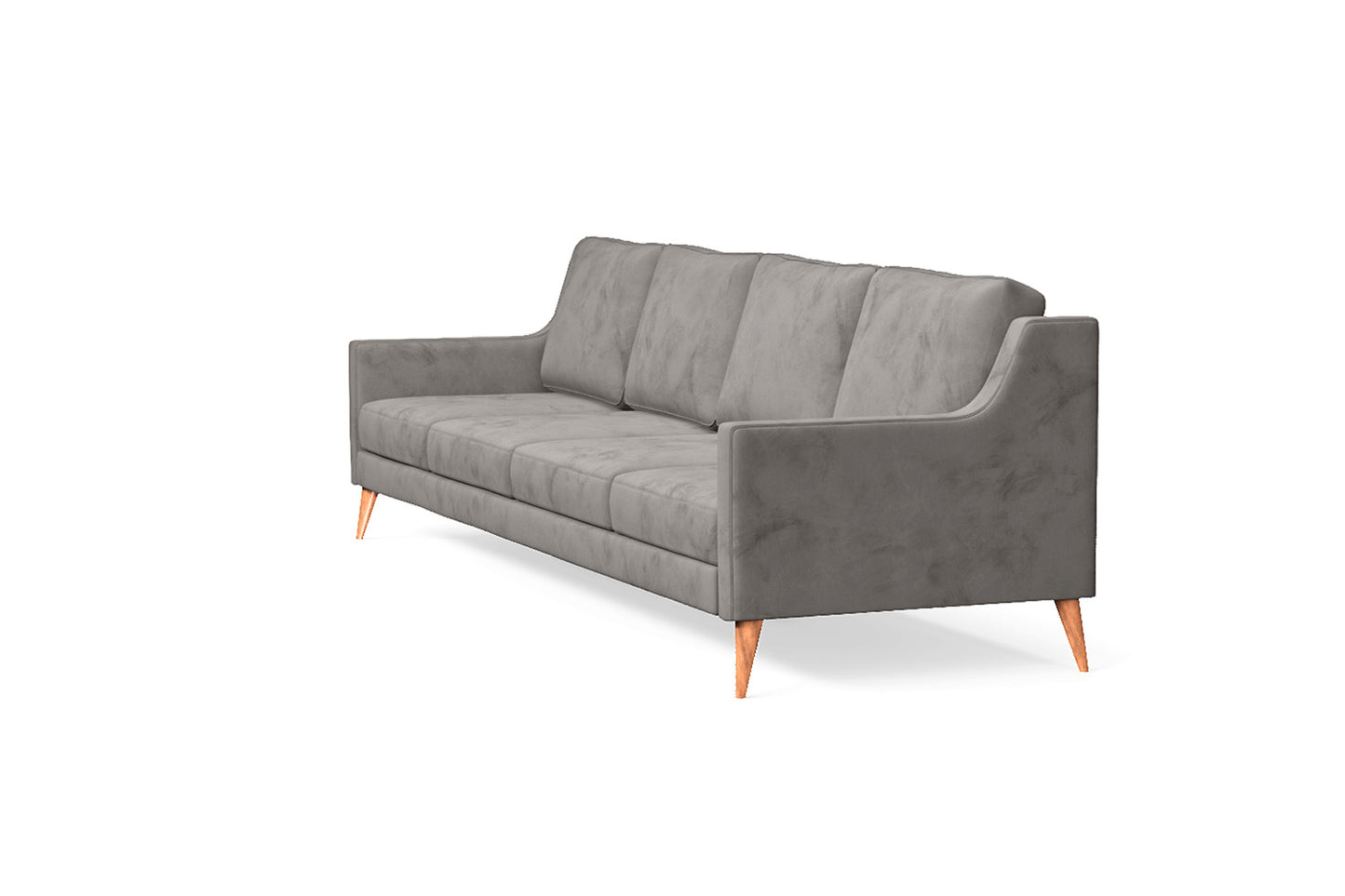 Aquila 4 Seater Sofa Grey Velvet