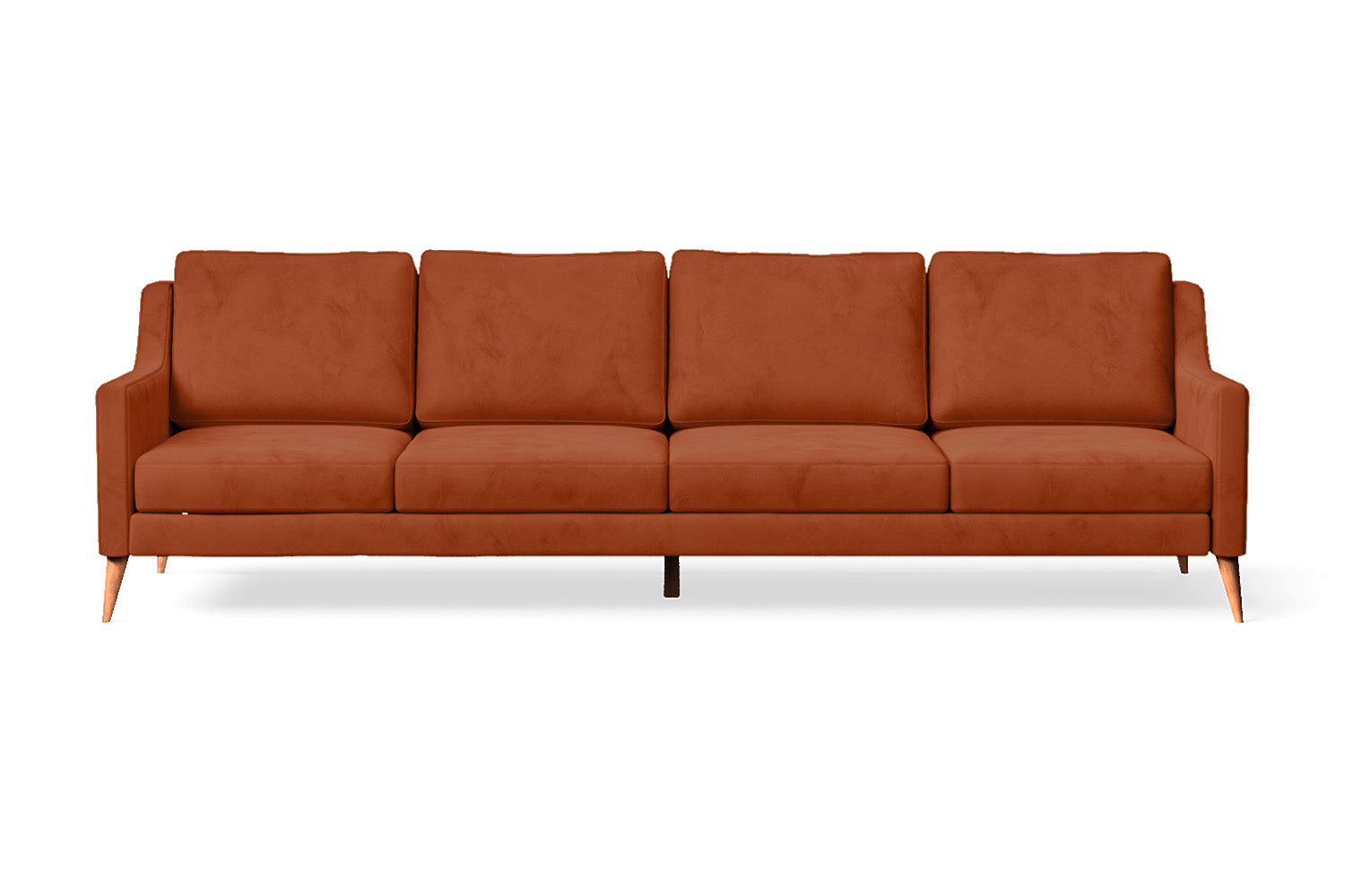 Aquila 4 Seater Sofa Orange Velvet