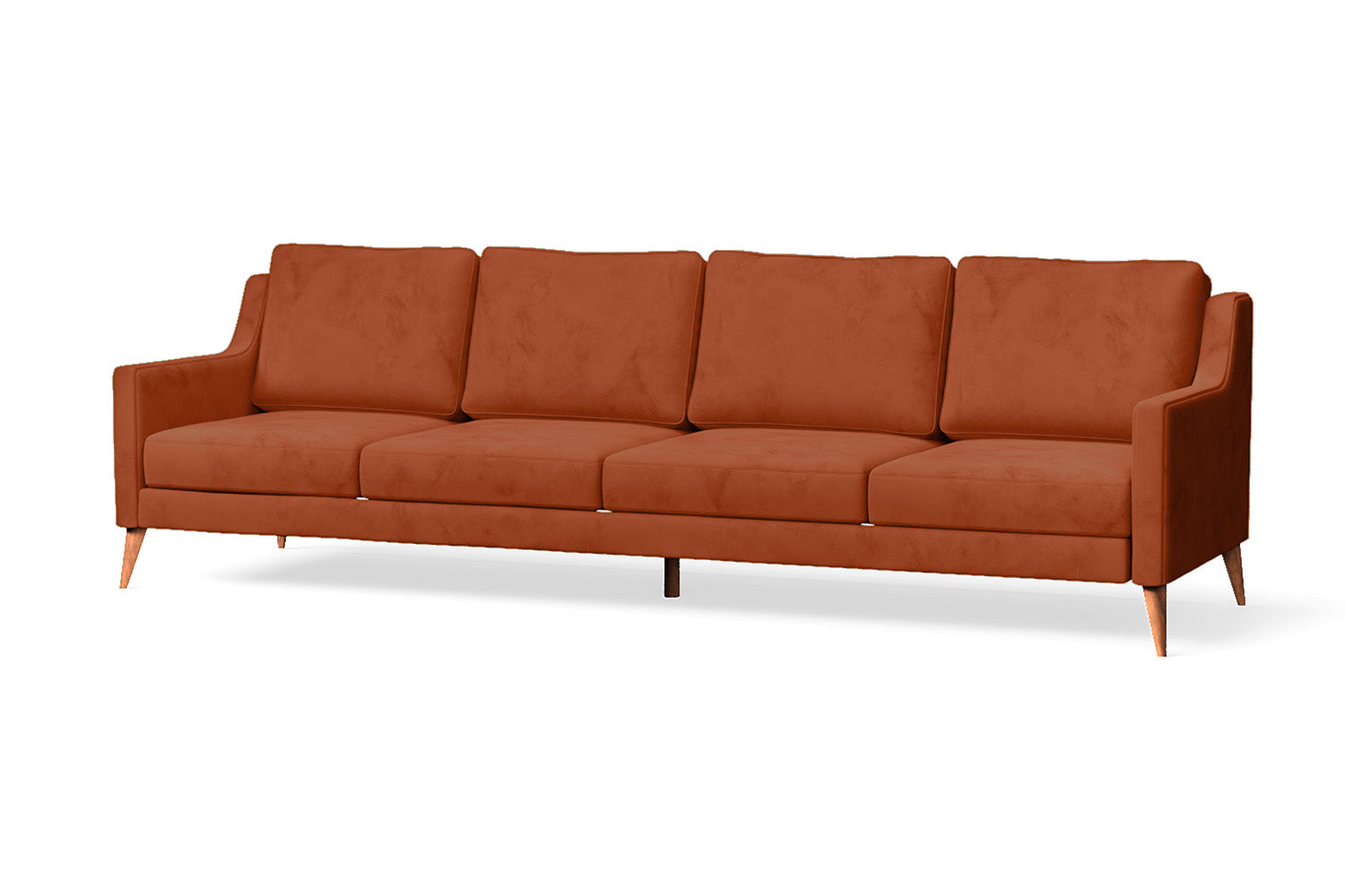 Aquila 4 Seater Sofa Orange Velvet