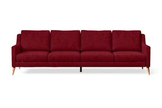 Aquila 4 Seater Sofa Red Velvet