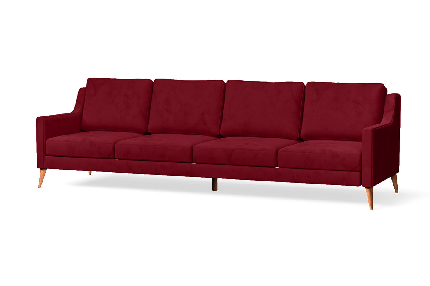 Aquila 4 Seater Sofa Red Velvet