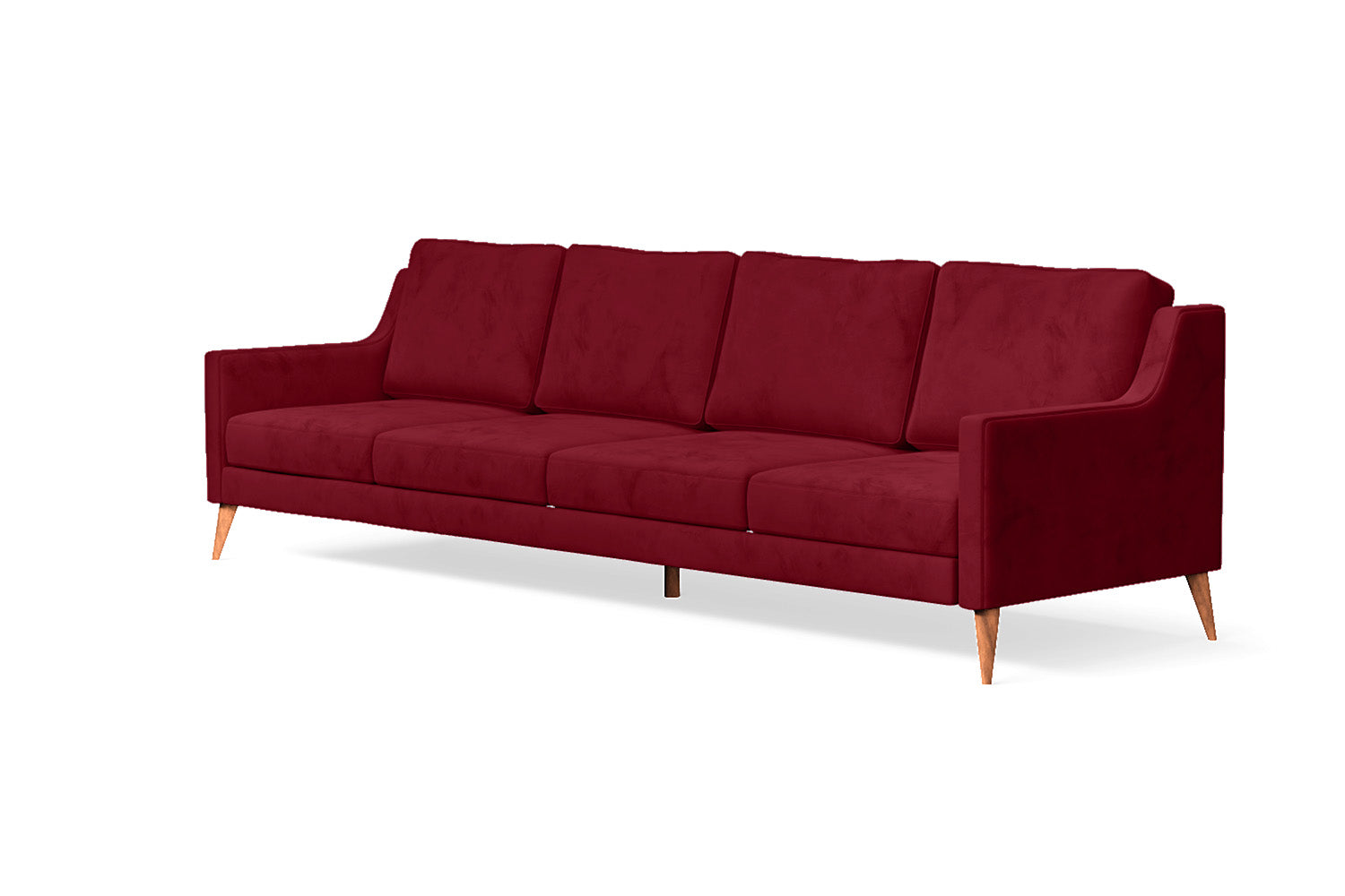 Aquila 4 Seater Sofa Red Velvet