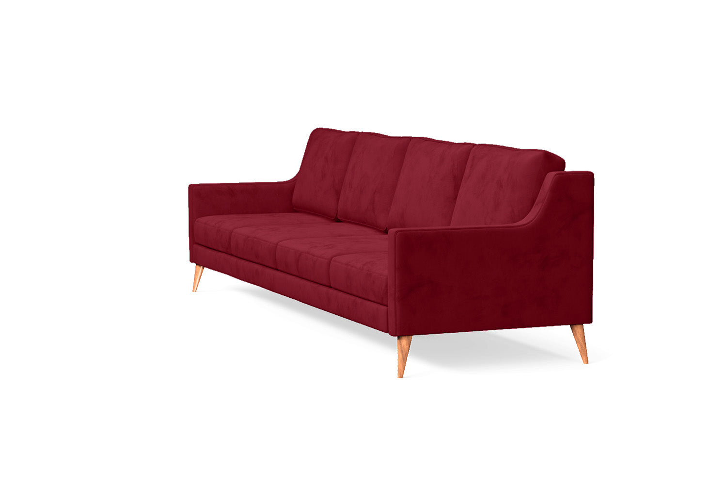 Aquila 4 Seater Sofa Red Velvet