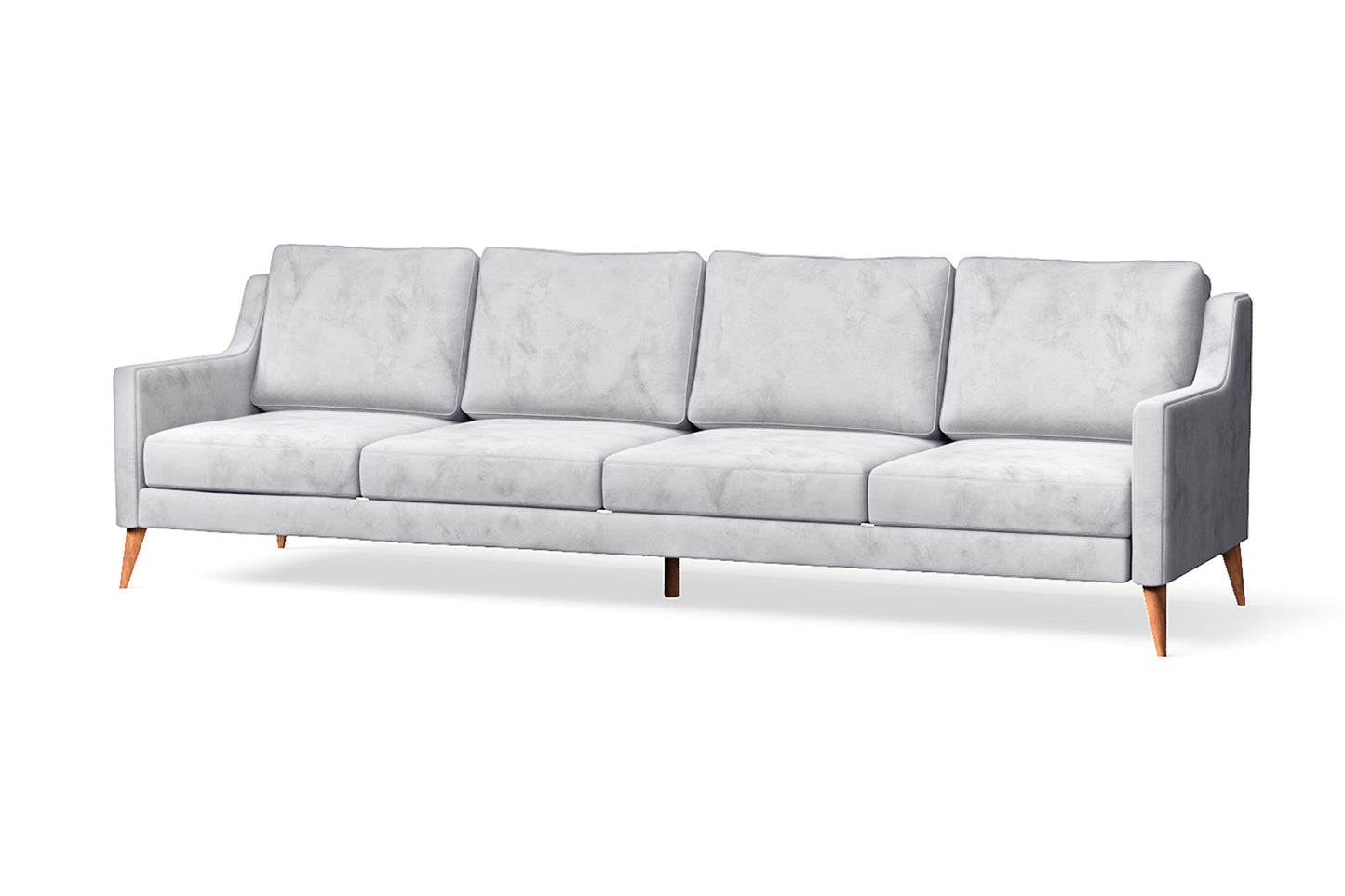 Aquila 4 Seater Sofa Silver Velvet