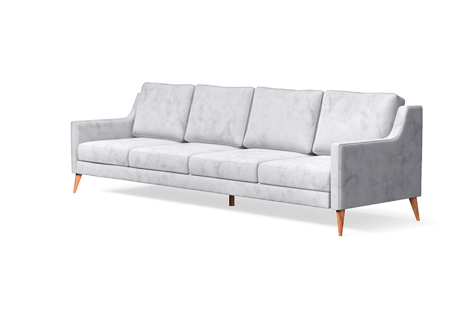 Aquila 4 Seater Sofa Silver Velvet