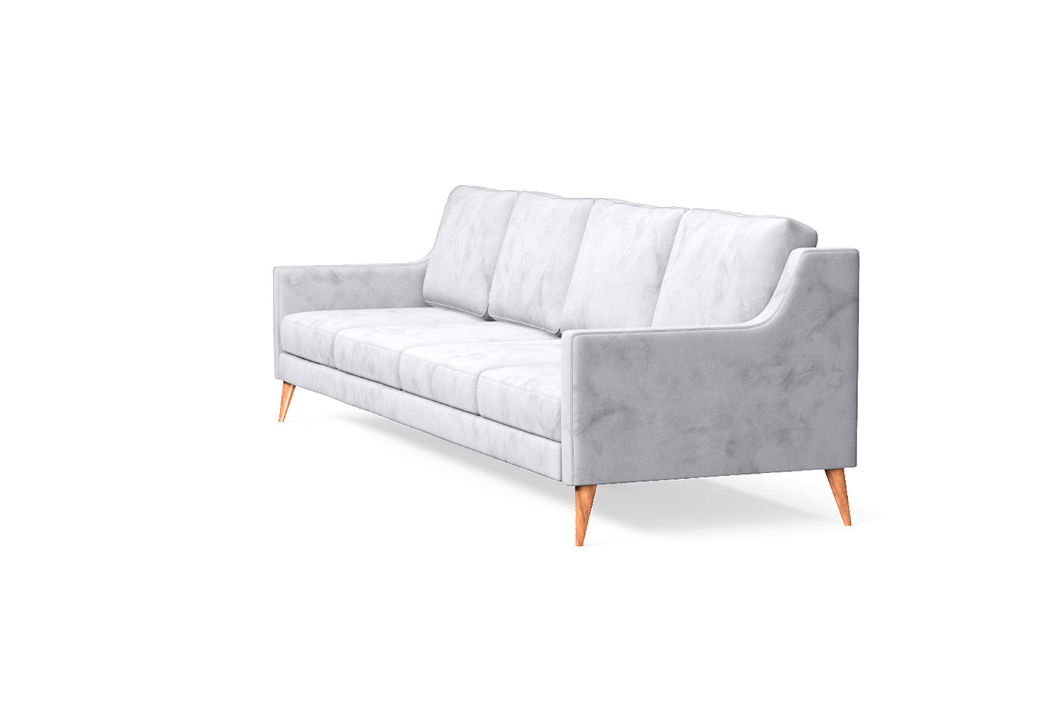 Aquila 4 Seater Sofa Silver Velvet