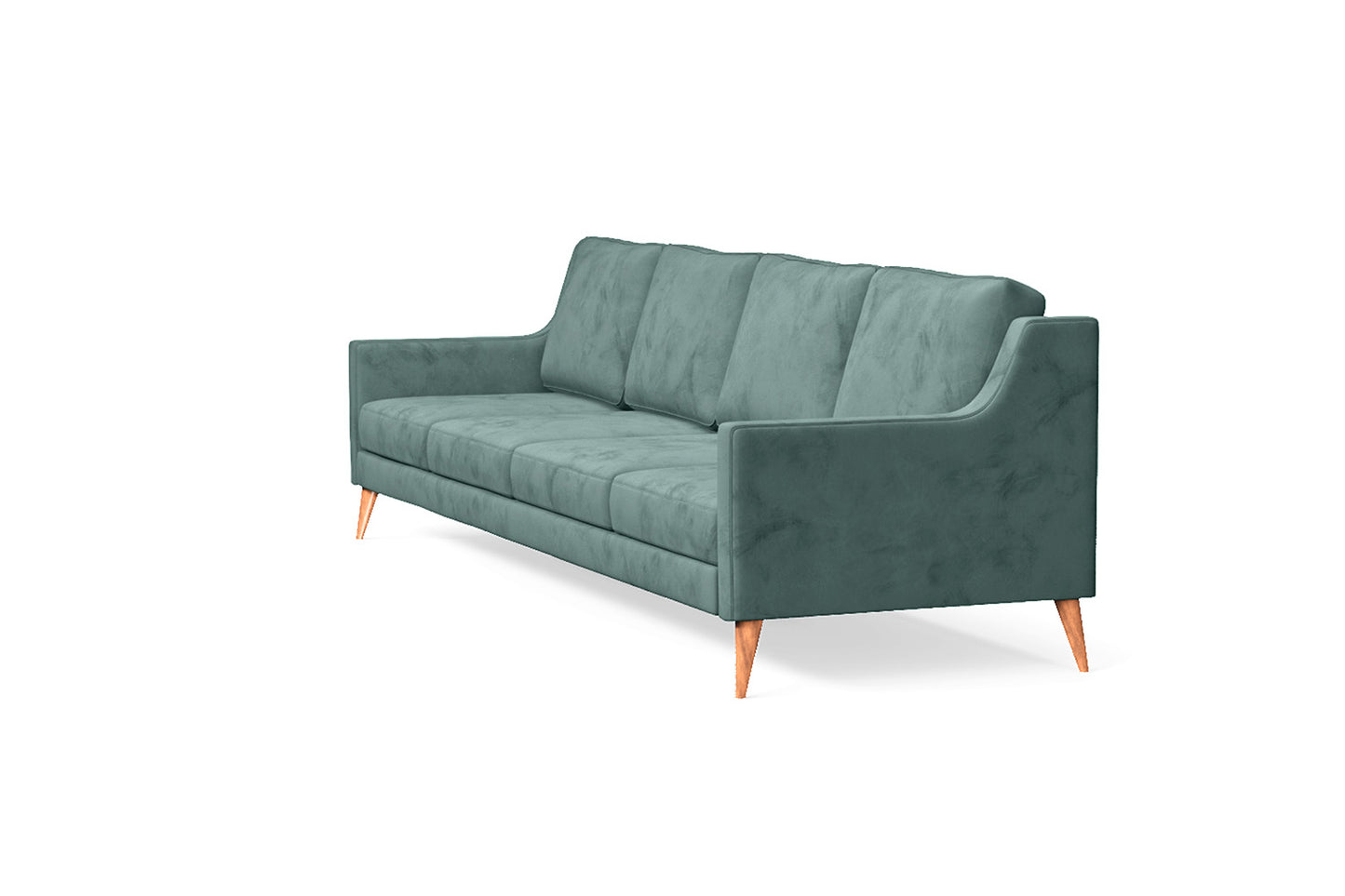 Aquila 4 Seater Sofa Teal Velvet