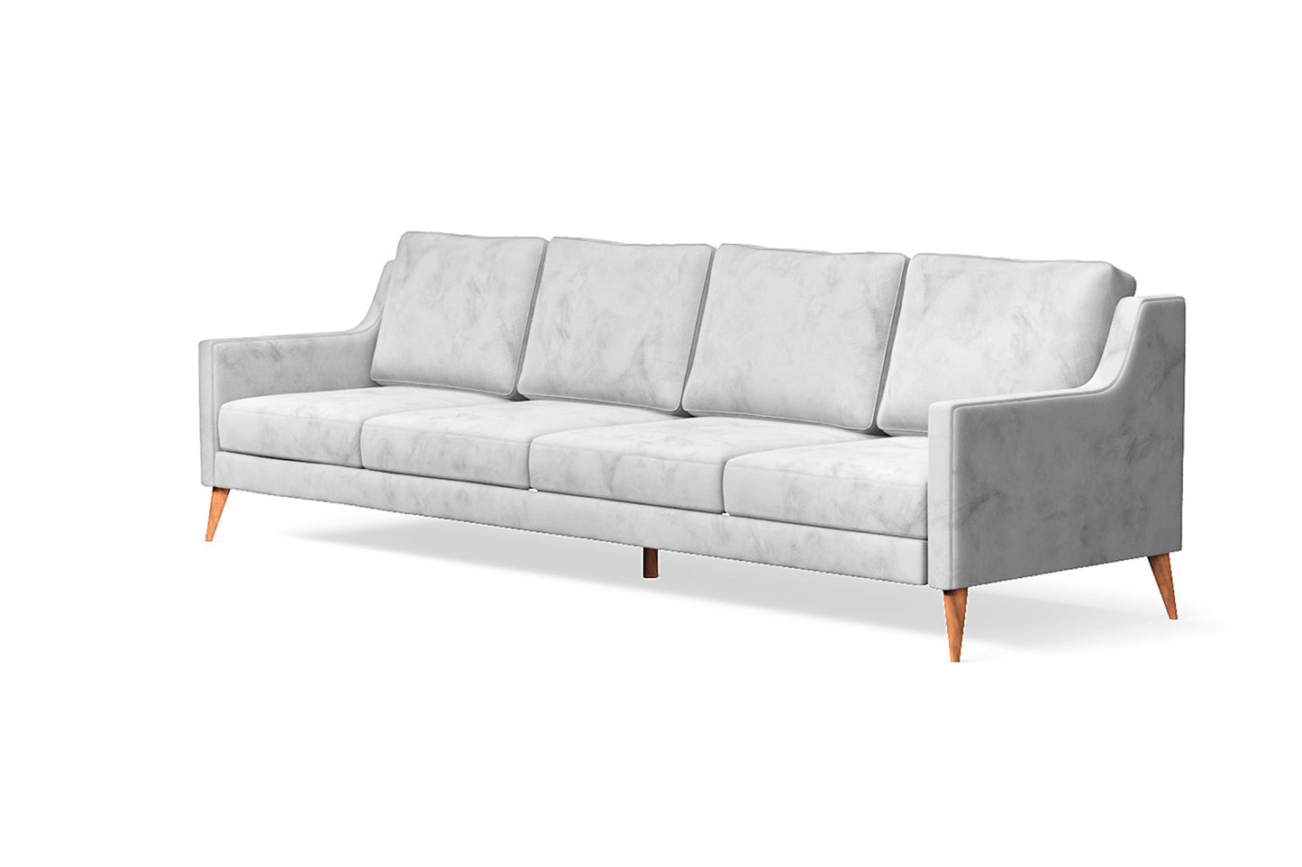 Aquila 4 Seater Sofa White Velvet