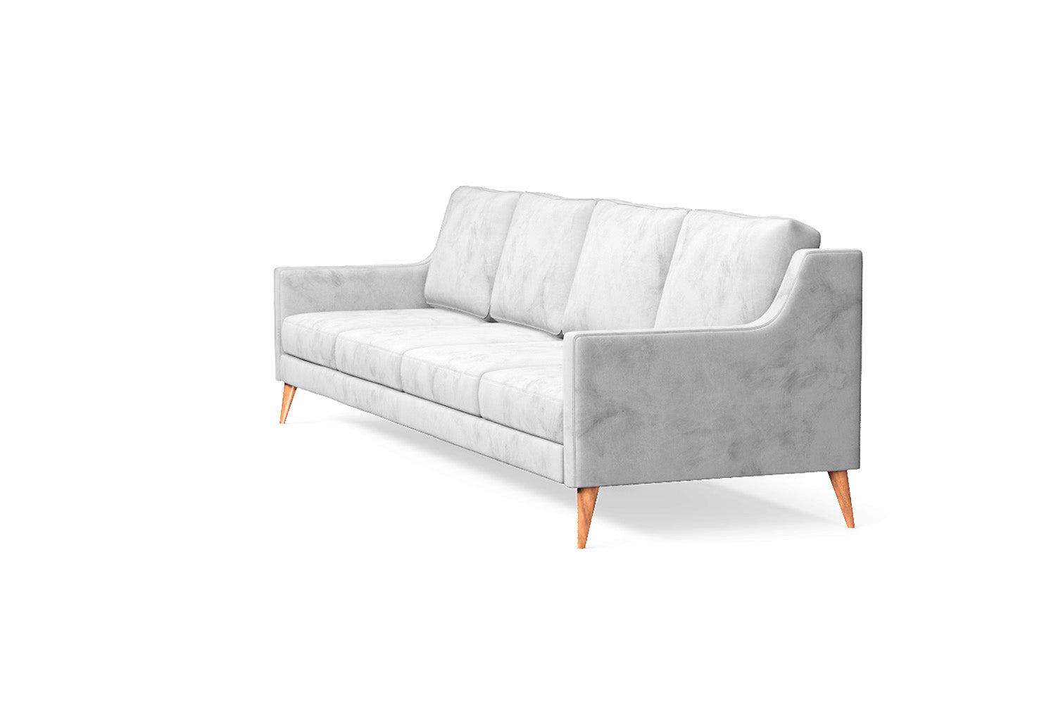 Aquila 4 Seater Sofa White Velvet