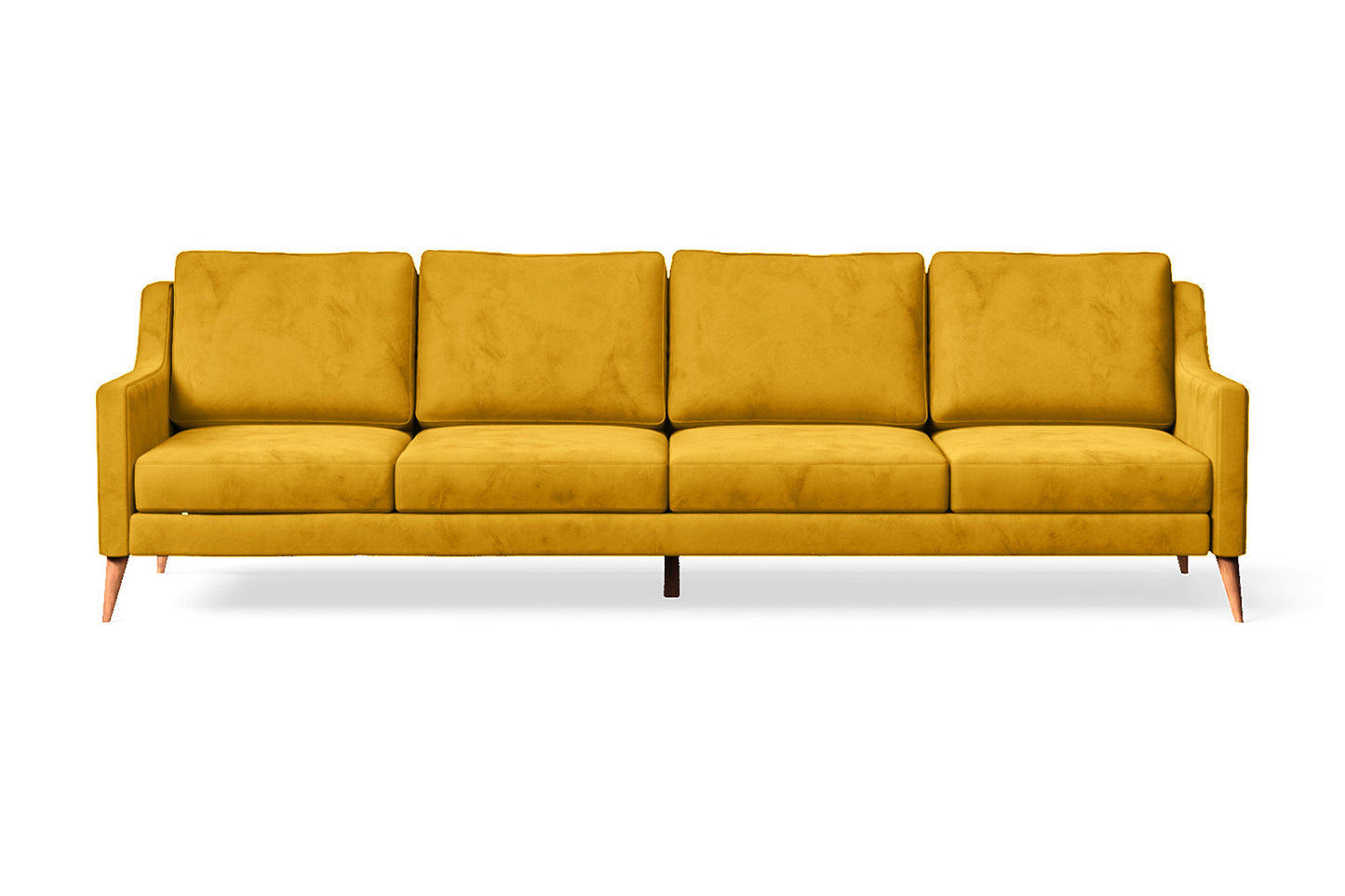 Aquila 4 Seater Sofa Yellow Velvet