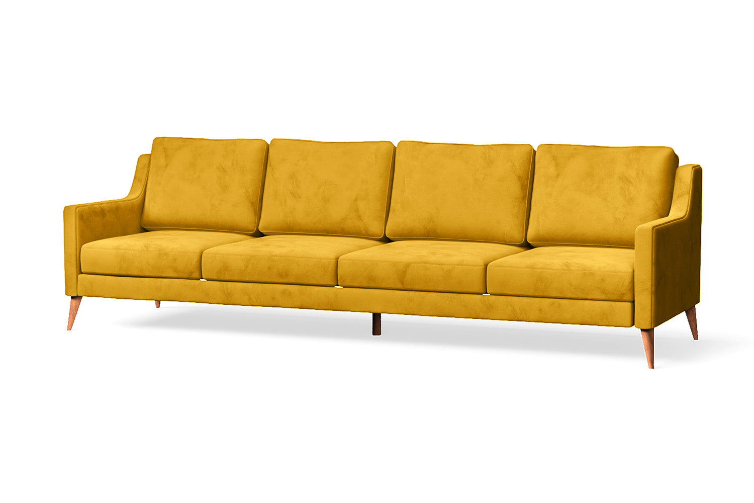 Aquila 4 Seater Sofa Yellow Velvet