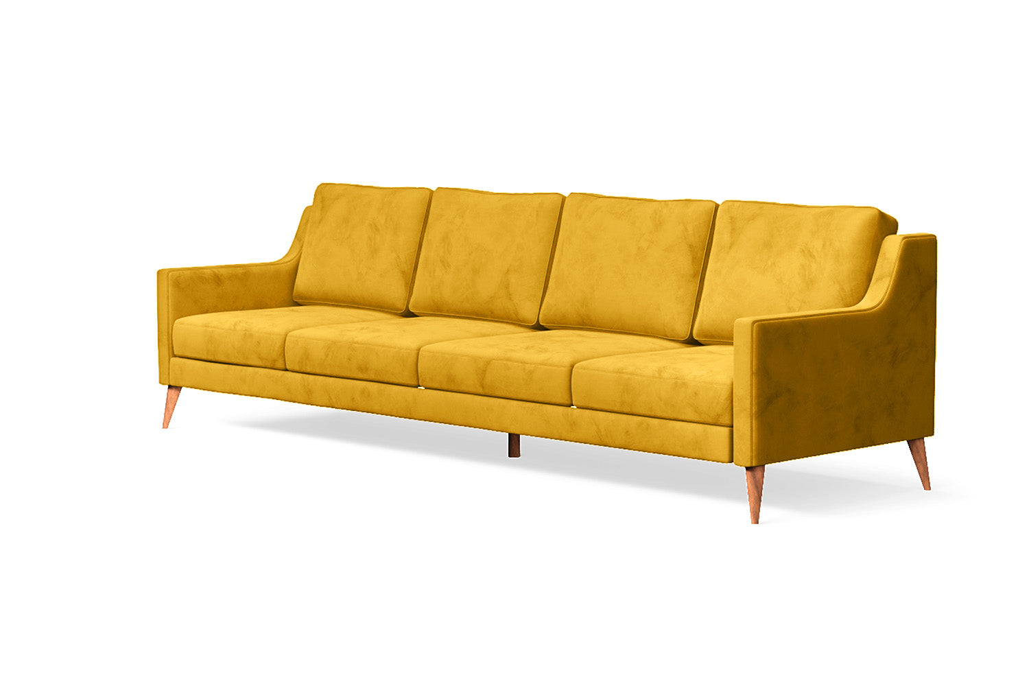 Aquila 4 Seater Sofa Yellow Velvet