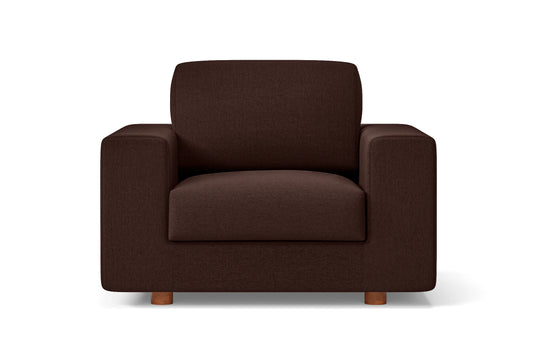 Arezzo Armchair Coffee Brown Linen Fabric