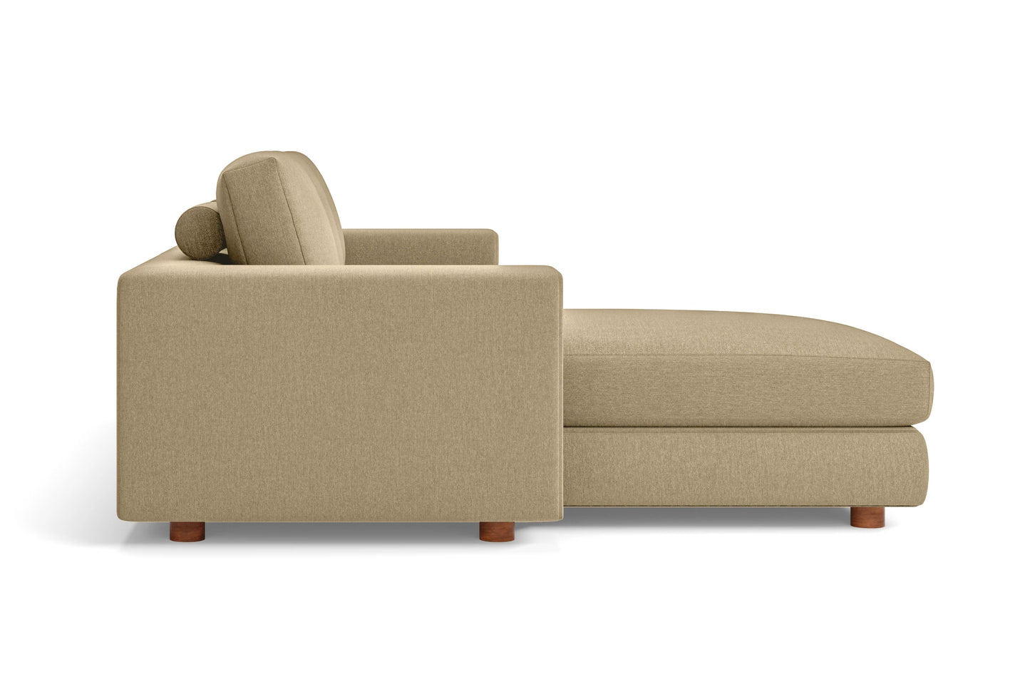 Arezzo 3 Seater Left Hand Facing Chaise Lounge Corner Sofa Beige Linen Fabric