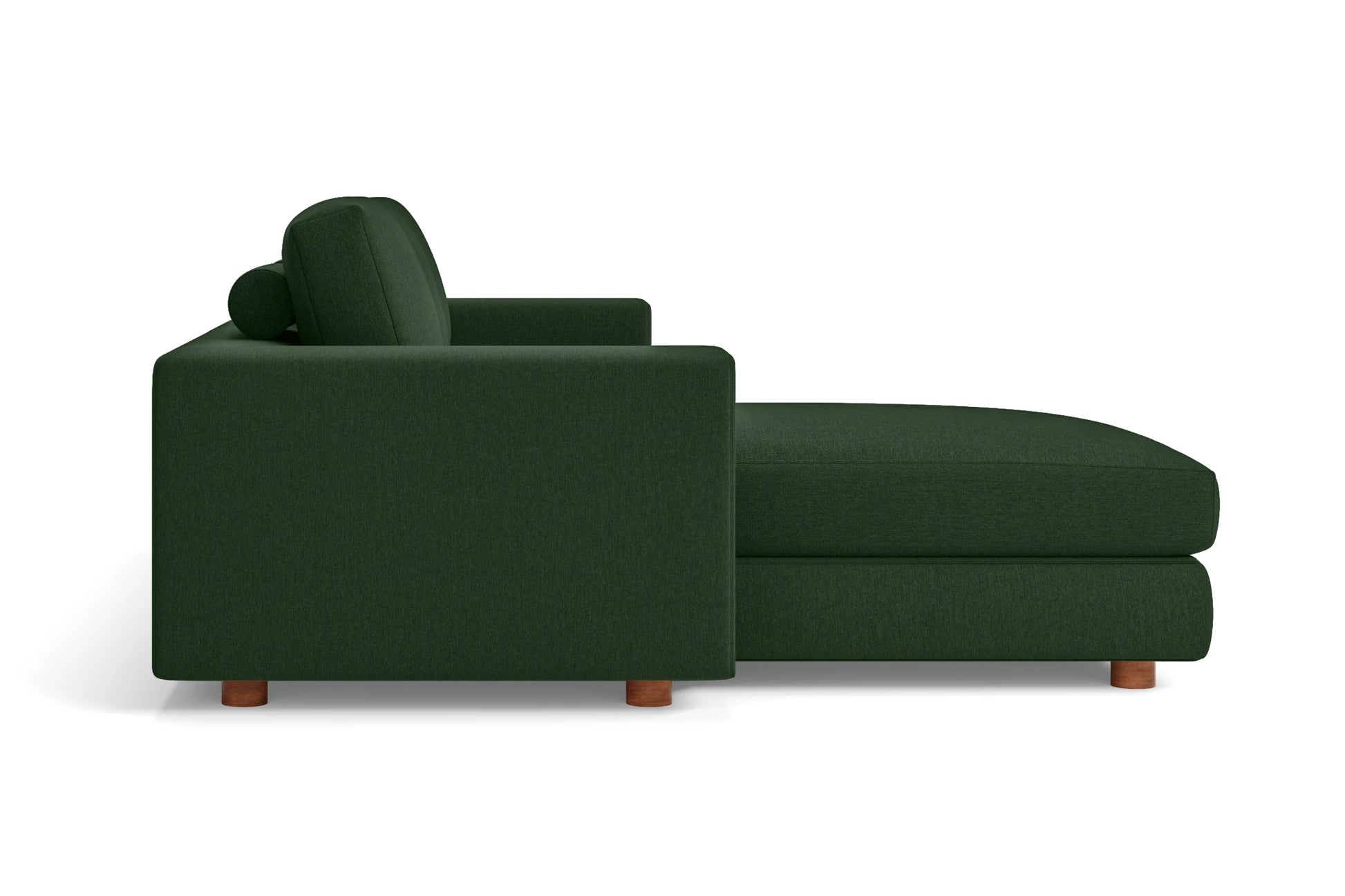 Arezzo 3 Seater Left Hand Facing Chaise Lounge Corner Sofa Forest Green Linen Fabric