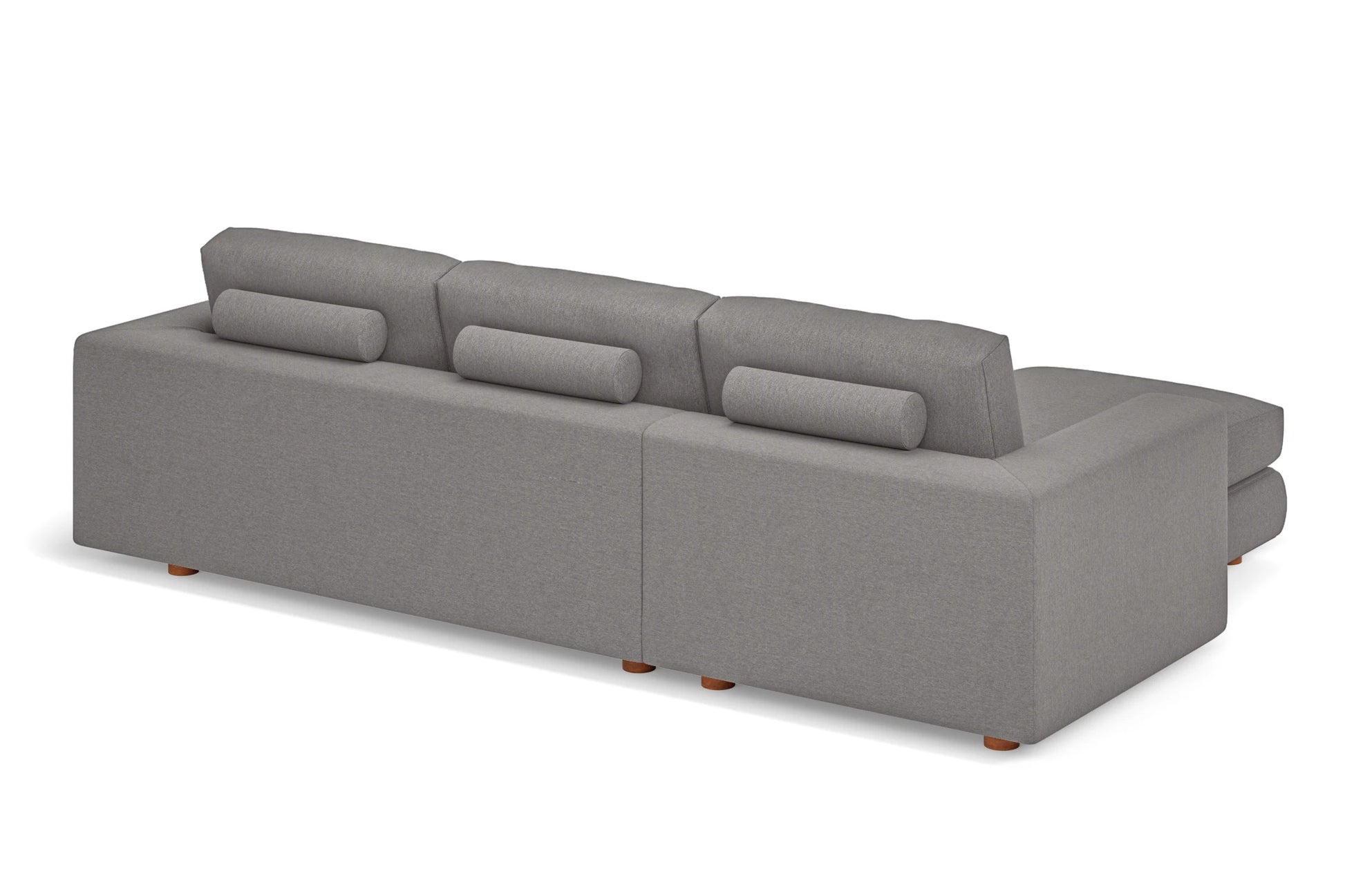 Arezzo 3 Seater Left Hand Facing Chaise Lounge Corner Sofa Grey Linen Fabric