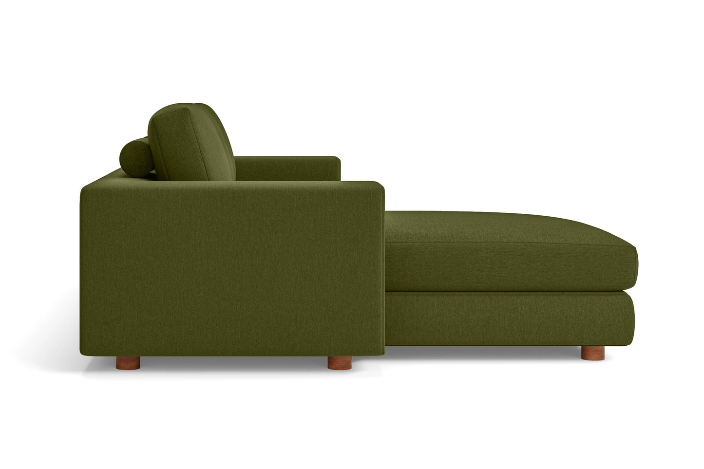 Arezzo 3 Seater Left Hand Facing Chaise Lounge Corner Sofa Olive Linen Fabric