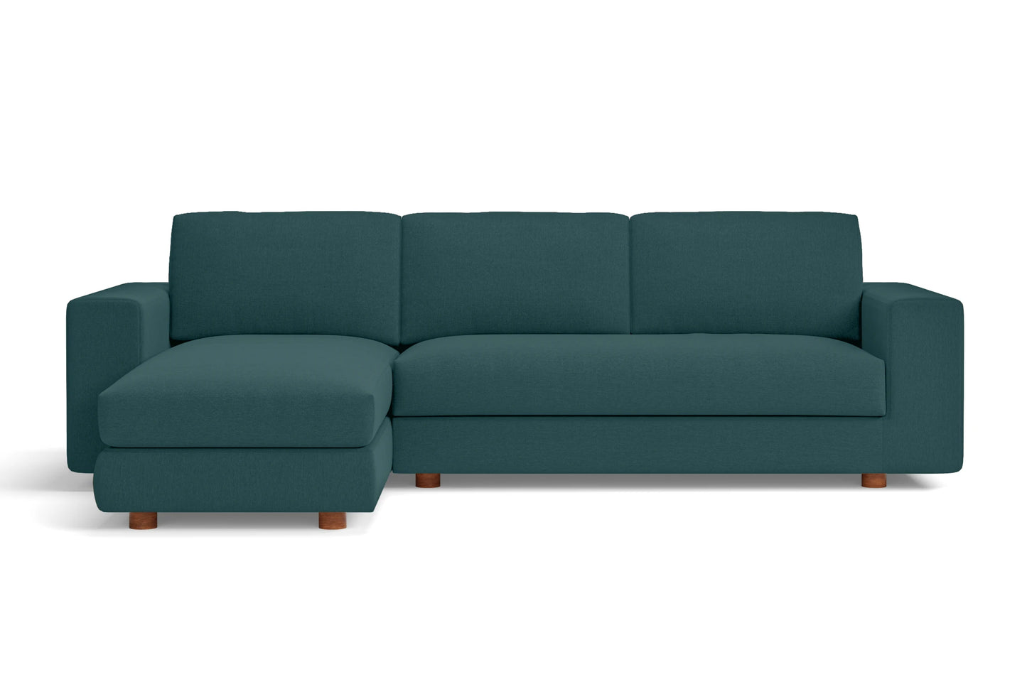 Arezzo 3 Seater Left Hand Facing Chaise Lounge Corner Sofa Teal Linen Fabric