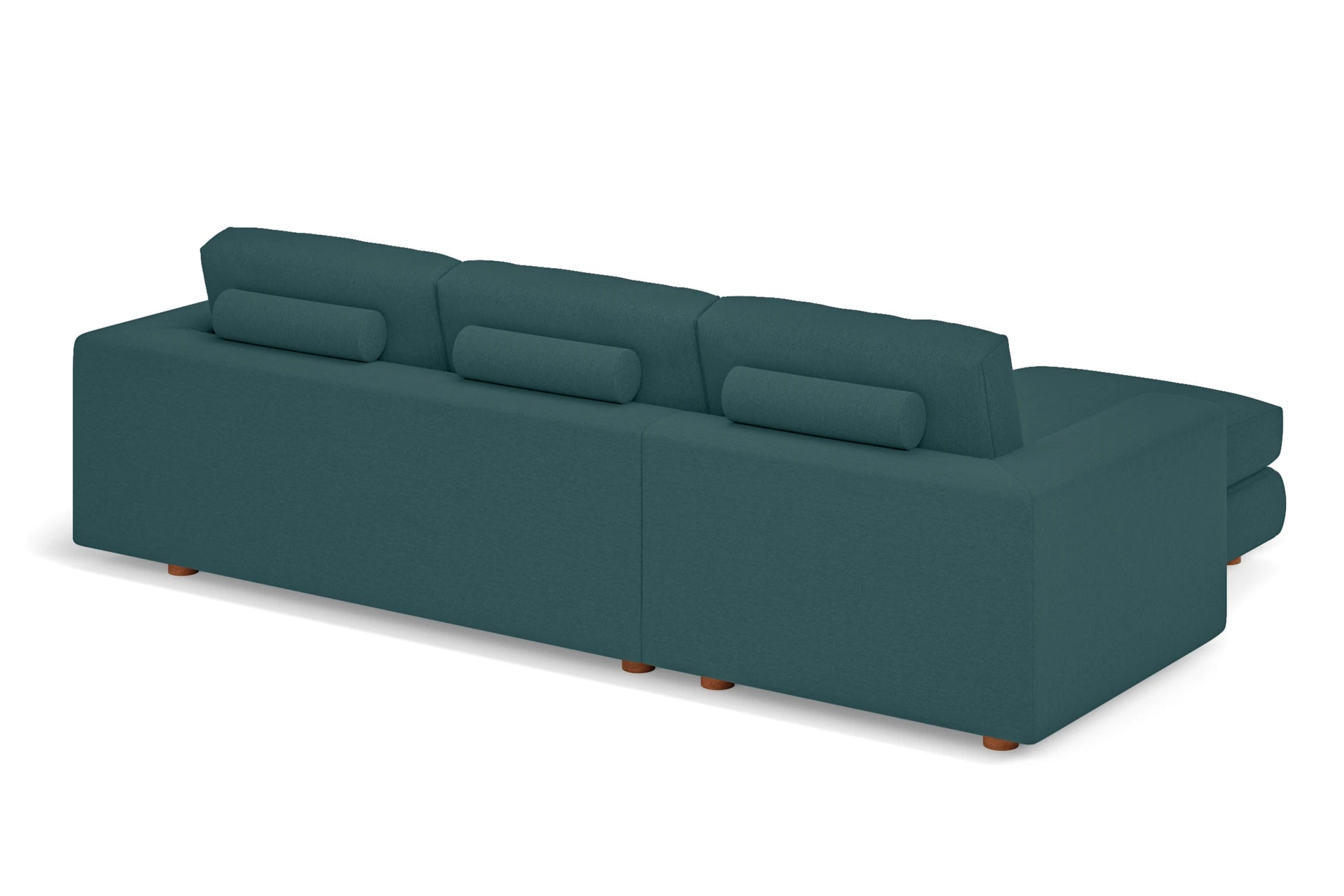 Arezzo 3 Seater Left Hand Facing Chaise Lounge Corner Sofa Teal Linen Fabric