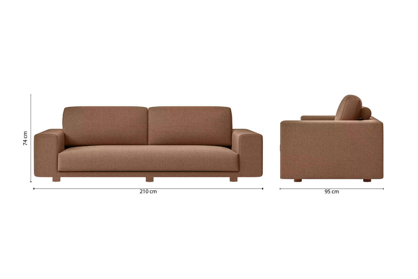 Arezzo 3 Seater Sofa Caramel Linen Fabric