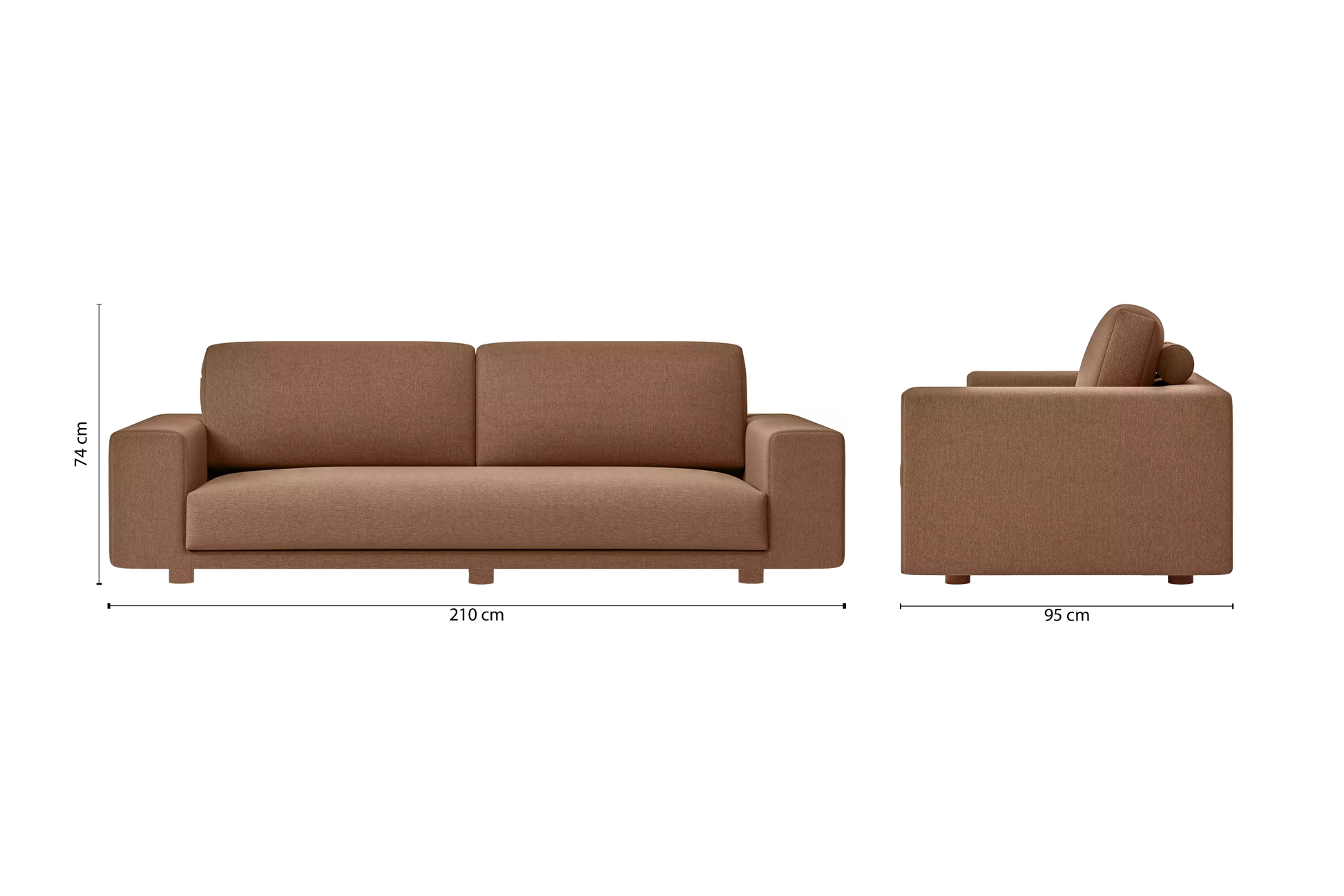 Arezzo 3 Seater Sofa Caramel Linen Fabric