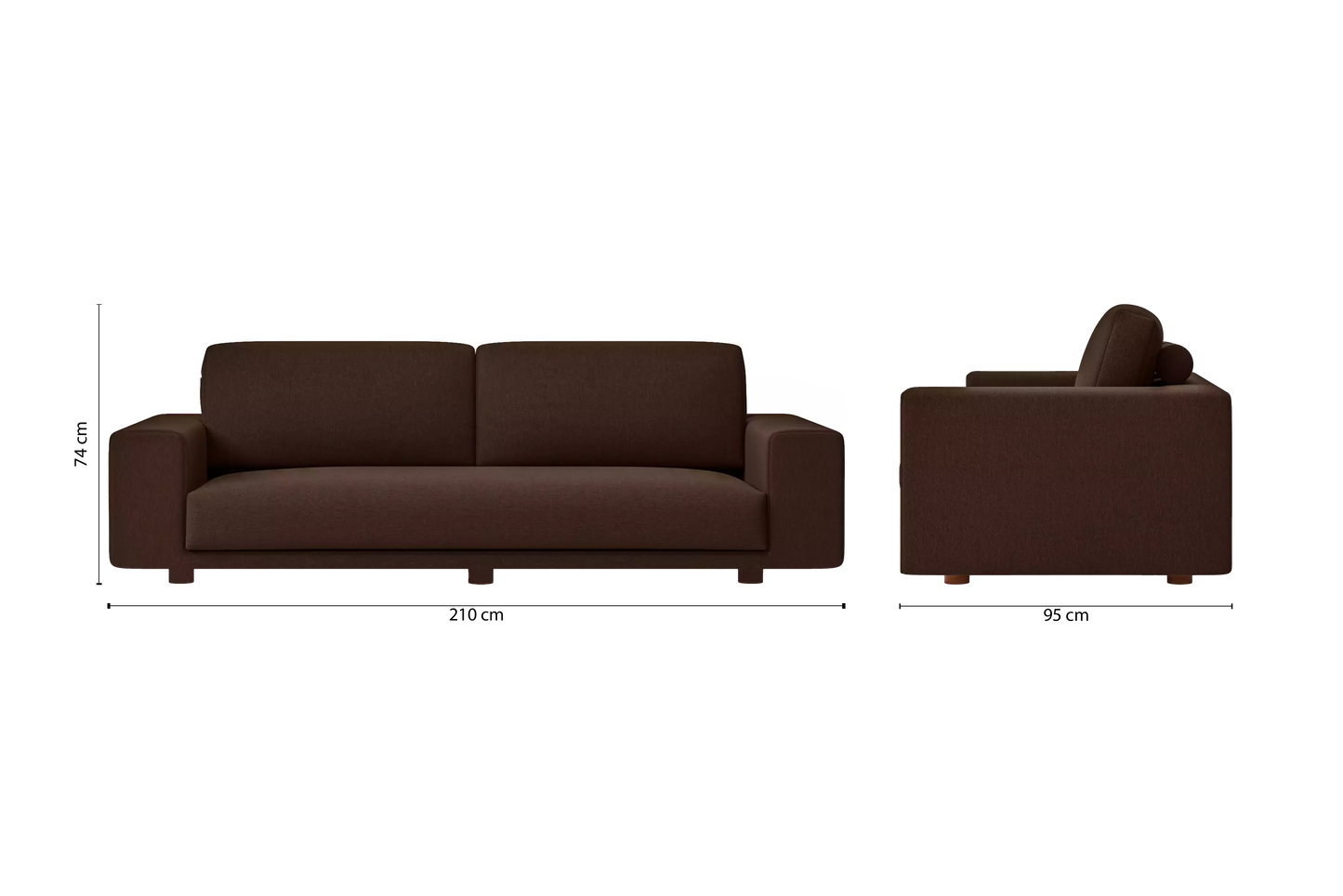 Arezzo 3 Seater Sofa Coffee Brown Linen Fabric